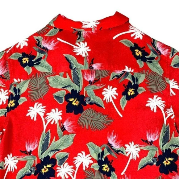 Jeans by Buffalo Men's Red/Floral Print Short Sleeve Size S Shirt - Picture 5 of 10
